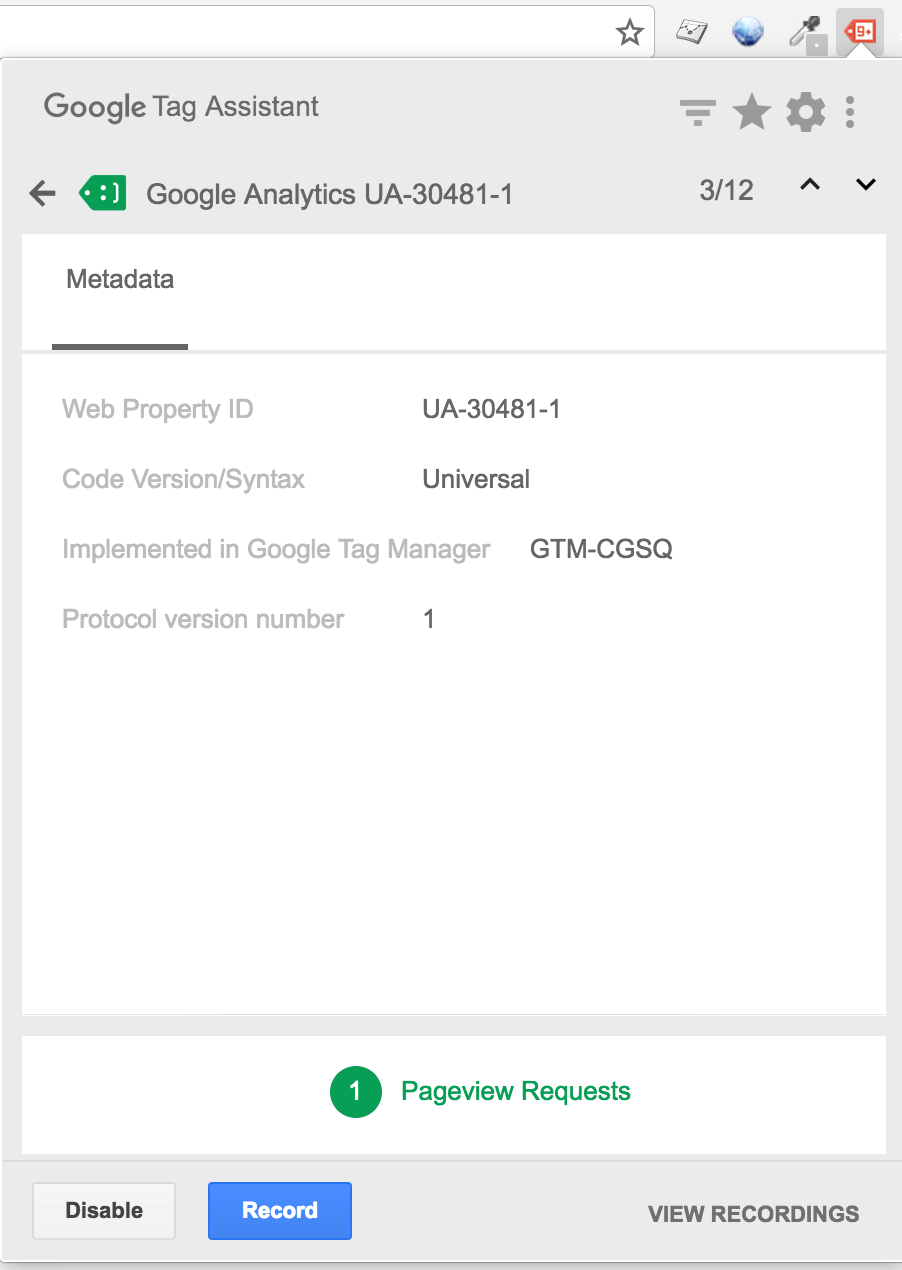 Google Tag Assistant