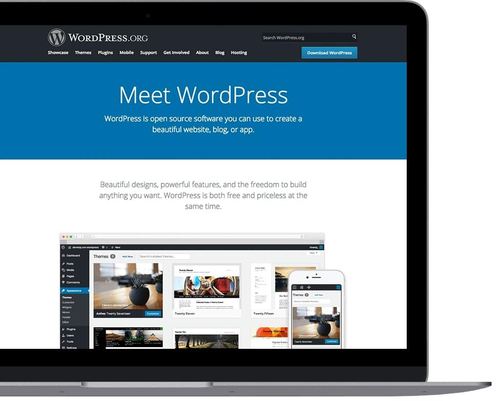 wordpress home screen