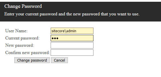 Sitecore password reset Sitecore password reset